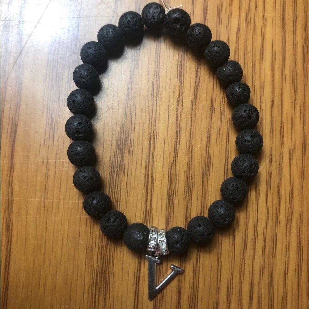Black initial bracelet